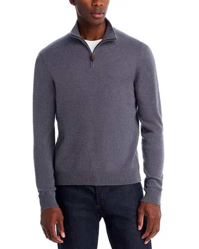The Men's Store At Bloomingdale's Cashmere Half-zip Sweater - Exclusive In Purple