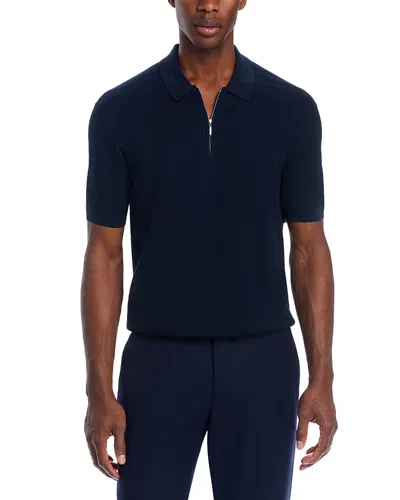 The Men's Store At Bloomingdale's Chevron Quarter-zip Sweater Polo In Blue