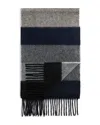 The Men's Store At Bloomingdale's Color Blocked Stripe Oversized Cashmere Scarf - Exclusive In Sky