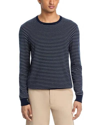 The Men's Store At Bloomingdale's Cotton Cashmere Striped Crewneck Sweater - Exclusive In Black