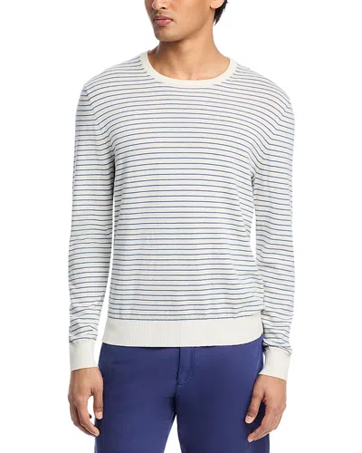 The Men's Store At Bloomingdale's Cotton Cashmere Striped Crewneck Sweater - Exclusive In Gray
