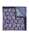 The Men's Store At Bloomingdale's Floral & Dot Silk Pocket Square - Exclusive In Blue