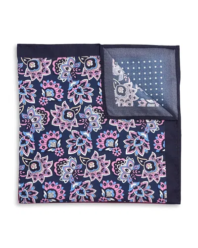 The Men's Store At Bloomingdale's Floral & Dot Silk Pocket Square - Exclusive In Blue