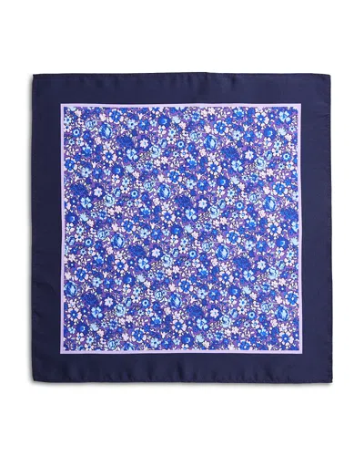 The Men's Store At Bloomingdale's Floral Bordered Silk Pocket Square - Exclusive In Purple