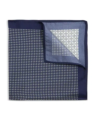 The Men's Store At Bloomingdale's Geometric Quadrant Silk Pocket Square - Exclusive In Blue
