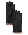 The Men's Store At Bloomingdale's Knit-cuff Leather Tech Gloves - Exclusive In Black Oatmeal