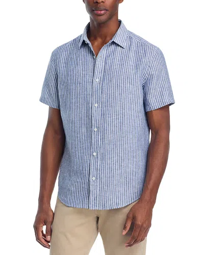 The Men's Store At Bloomingdale's Linen Banker Stripe Shirt In Blue