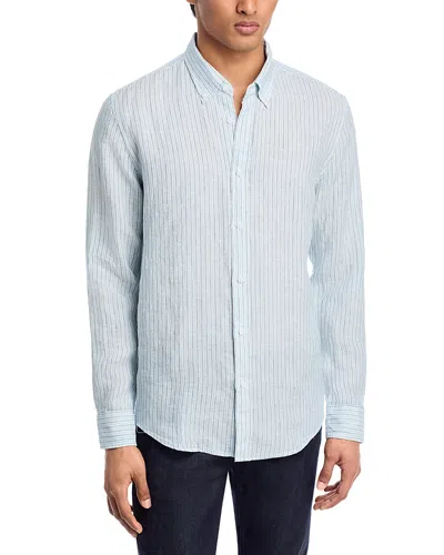 The Men's Store At Bloomingdale's Linen Cabana Stripe Shirt In Blue