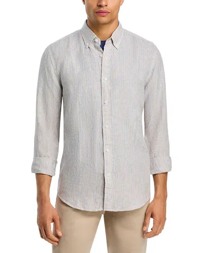 The Men's Store At Bloomingdale's Linen Cabana Stripe Shirt In Gray