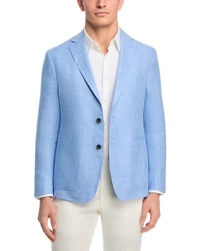 The Men's Store At Bloomingdale's Linen Melange Solid Regular Fit Extra-soft Jacket - Exclusive In Blue