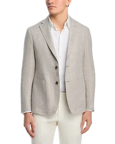 The Men's Store At Bloomingdale's Linen Melange Solid Regular Fit Extra-soft Jacket - Exclusive In Gray