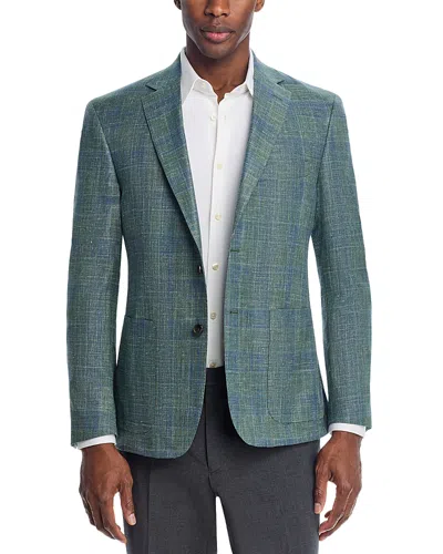 The Men's Store At Bloomingdale's Loro Piana Fabric Wool, Silk, & Linen Plaid Unstructured Regular F In Green