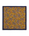 The Men's Store At Bloomingdale's Paisley Silk Pocket Square - Exclusive In Yellow