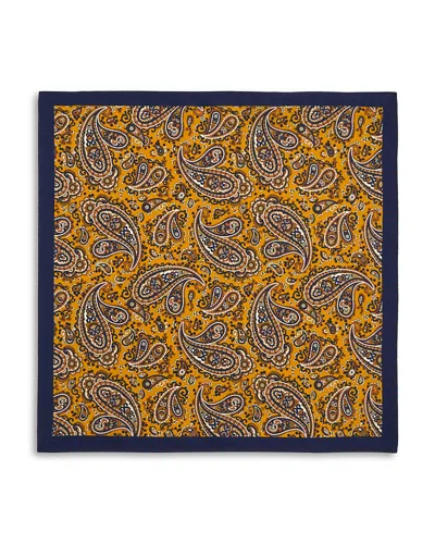The Men's Store At Bloomingdale's Paisley Silk Pocket Square - Exclusive In Yellow