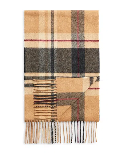 The Men's Store At Bloomingdale's Plaid Oversized Cashmere Scarf - Exclusive In Camel