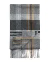 The Men's Store At Bloomingdale's Plaid Oversized Cashmere Scarf - Exclusive In Gray