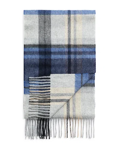 The Men's Store At Bloomingdale's Plaid Oversized Cashmere Scarf - Exclusive In Navy