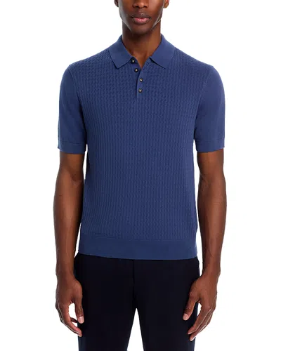 The Men's Store At Bloomingdale's Pointelle Short Sleeve Sweater Polo - Exclusive In Blue