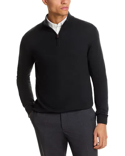 The Men's Store At Bloomingdale's Quarter-zip Merino Sweater - Exclusive In Black