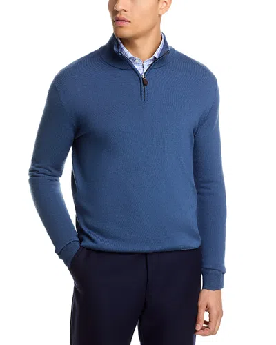 The Men's Store At Bloomingdale's Quarter-zip Merino Sweater - Exclusive In Blue