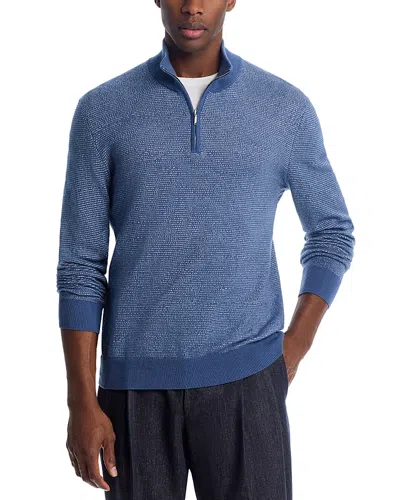 The Men's Store At Bloomingdale's Quarter Zip Mock Neck Sweater - Exclusive In Blue