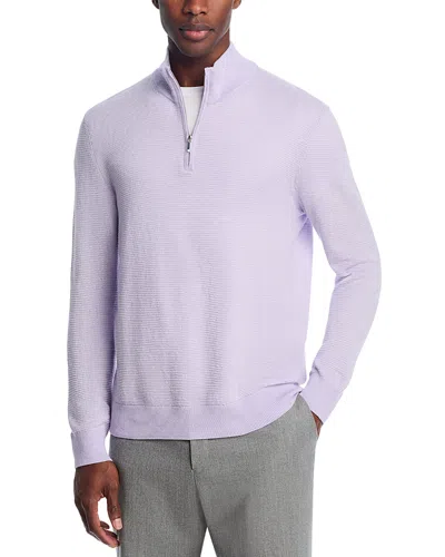 The Men's Store At Bloomingdale's Quarter Zip Mock Neck Sweater - Exclusive In Purple
