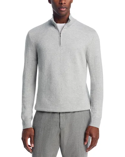 The Men's Store At Bloomingdale's Quarter Zip Mock Neck Sweater - Exclusive In Gray