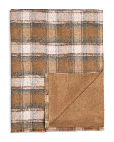 The Men's Store At Bloomingdale's Reversible Plaid Scarf With Cut Fringe In Brown