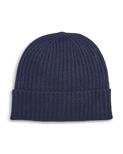 The Men's Store At Bloomingdale's Ribbed Cashmere Cuffed Hat - Exclusive In Blue