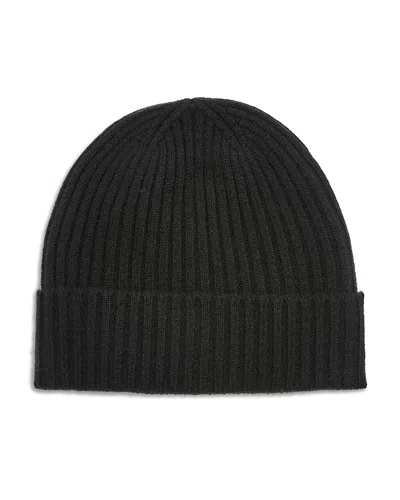 The Men's Store At Bloomingdale's Ribbed Cashmere Cuffed Hat - Exclusive In Black