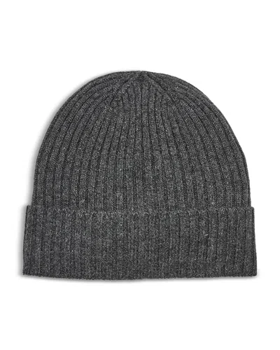 The Men's Store At Bloomingdale's Ribbed Cashmere Cuffed Hat - Exclusive In Gray