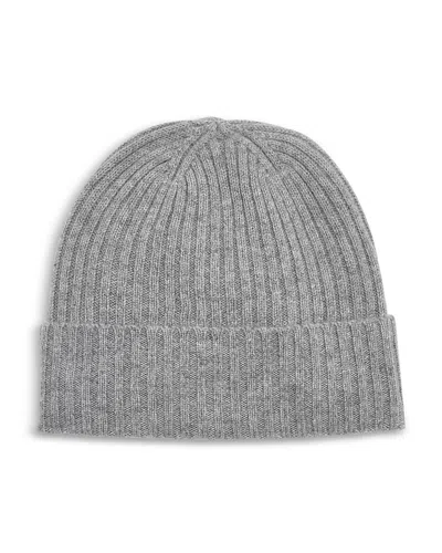 The Men's Store At Bloomingdale's Ribbed Cashmere Cuffed Hat - Exclusive In Gray