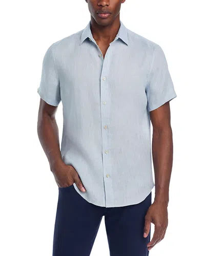 The Men's Store At Bloomingdale's Short Sleeve Linen Shirt In Powder Blue - Exclusive