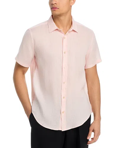 The Men's Store At Bloomingdale's Short Sleeve Linen Shirt In Stone - Exclusive In Pink
