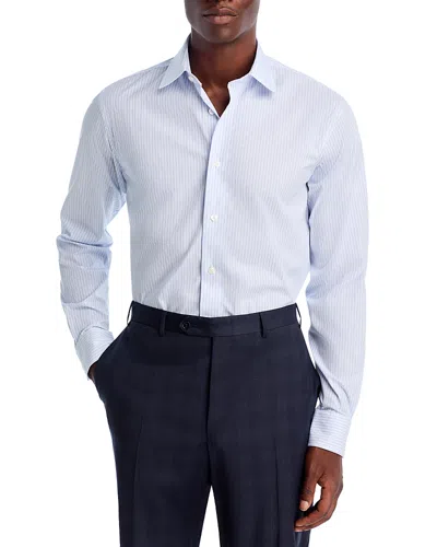 The Men's Store At Bloomingdale's Stretch Twill Stripe Regular Fit Dress Shirt - Exclusive In Blue