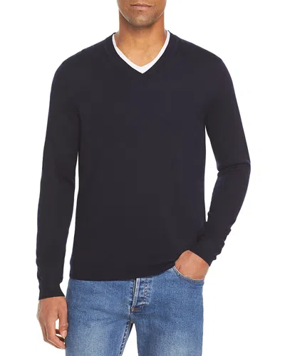 The Men's Store At Bloomingdale's V-neck Merino Sweater - Exclusive In Navy