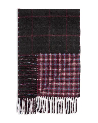 The Men's Store At Bloomingdale's Windowpane Reversible Cashmere Scarf - Exclusive In Black