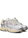 The Mercer Brand Metallic-leather Sneakers In White