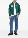 The Mercer Brand Varsity Embroidery Jacket In Gray