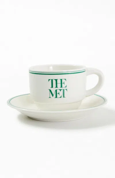 The Met Cafe Espresso Cup & Saucer Set In White