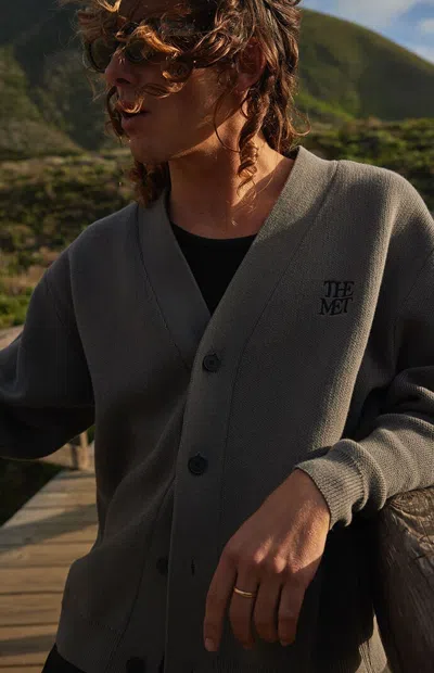 The Met Men's X Pacsun Butterfly Cardigan In Gray