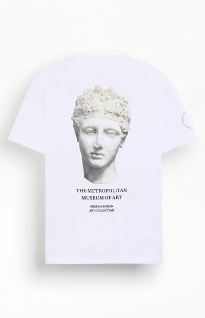 The Met Men's X Pacsun Marble Head T-shirt In Blanc De Blanc In White