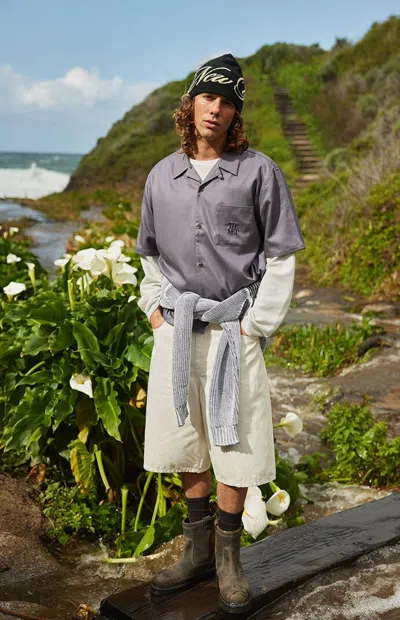 The Met Men's X Pacsun Passion Chore Camp Shirt In Dark Gray