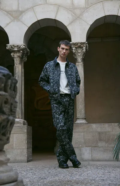 The Met Men's X Pacsun Rests In A Garden Baggy Jeans In Black/white In Multi