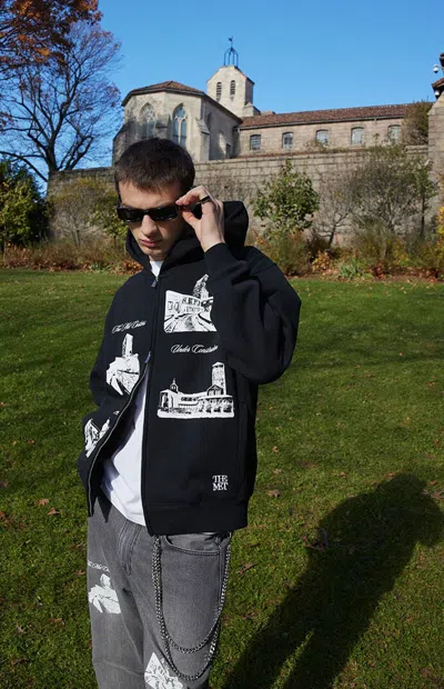 The Met Men's X Pacsun Underhill Full Zip Hoodie In Black