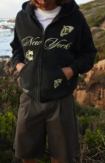 The Met Men's X Pacsun Uniform Bermuda Pleated Baggy Shorts In Charcoal In Gray