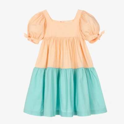 The Middle Daughter Kids' Girls Pink & Aqua Blue Cotton Dress