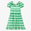THE MIDDLE DAUGHTER TEEN GIRLS GREEN STRIPED COTTON DRESS
