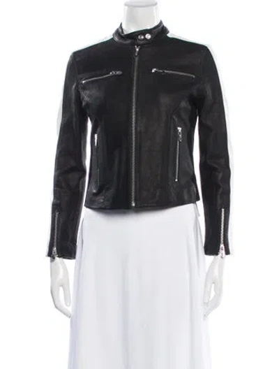 Pre-owned The Mighty Company Leather Biker Jacket In Black