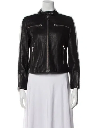 Pre-owned The Mighty Company Leather Biker Jacket In Multi